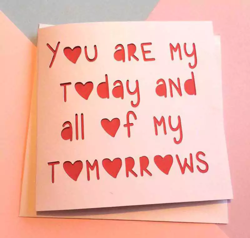 Valentines day card for wife