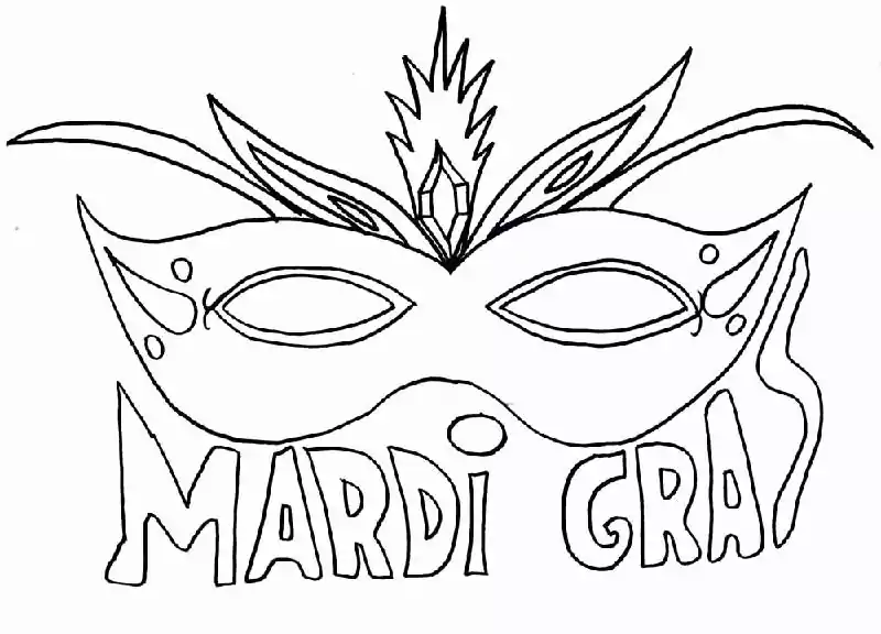 mardi gras mask coloring page