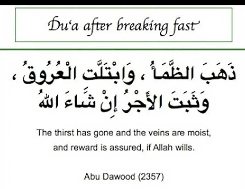 Dua for Breaking Fasting in Ramadan