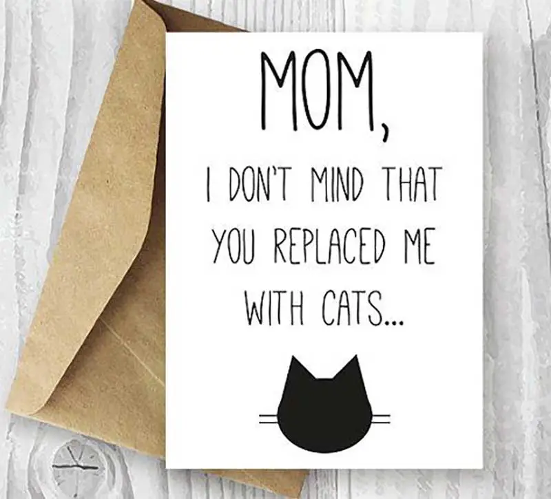 cat mothers day card