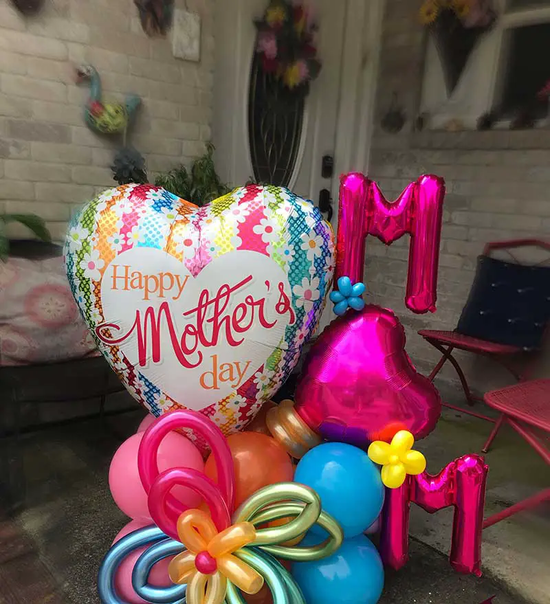 mothers day flowers and balloon