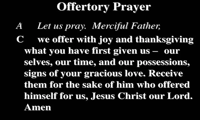 offertory prayer for easter sunday