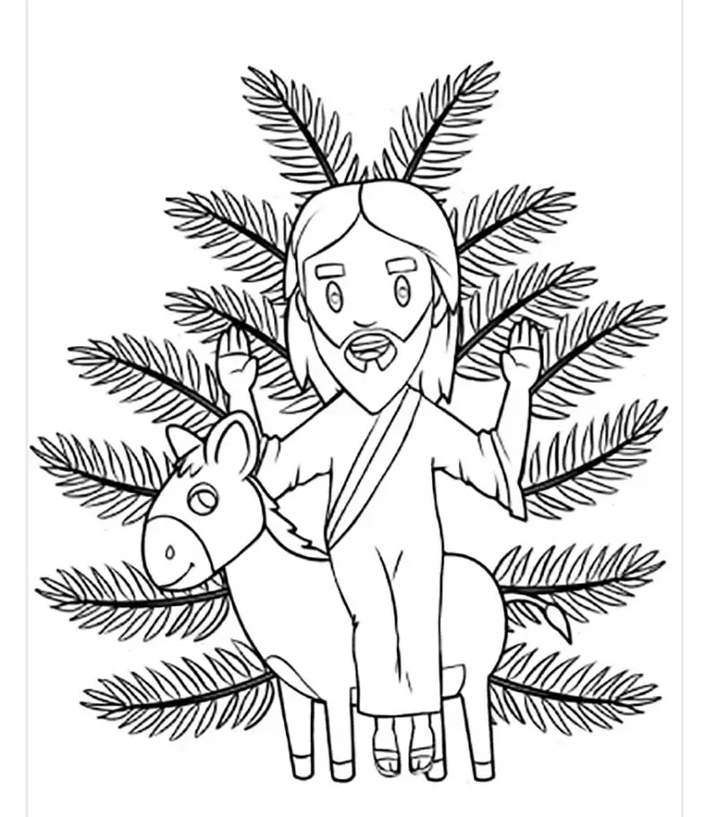 palm sunday coloring page for preschoolers
