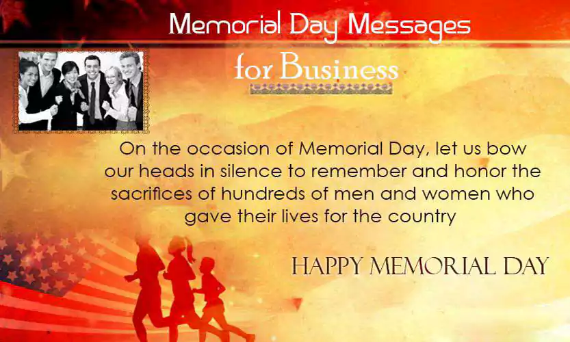 memorial day message from business