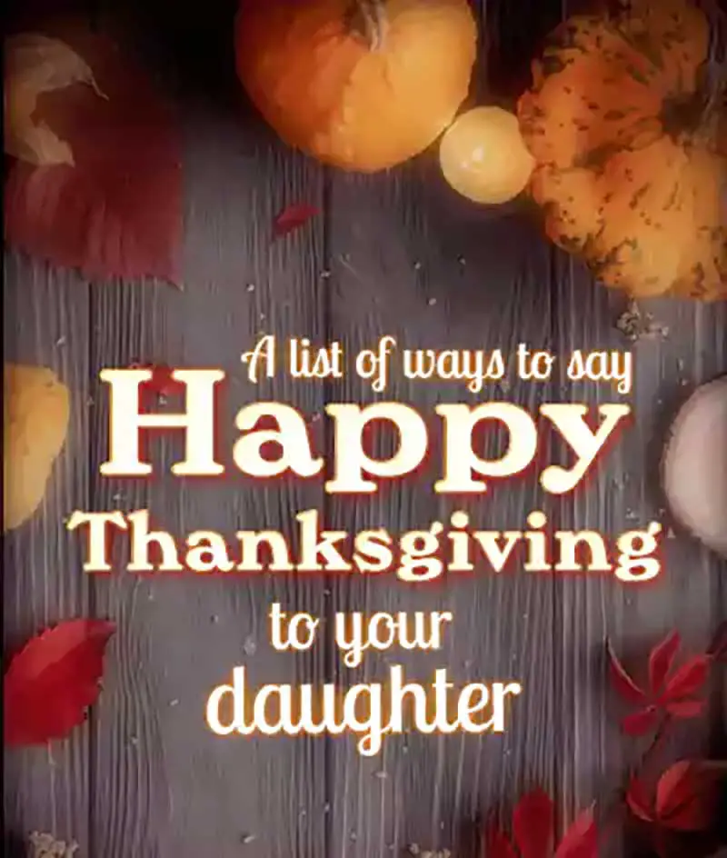 Thanksgiving Wishes Image for Daughter