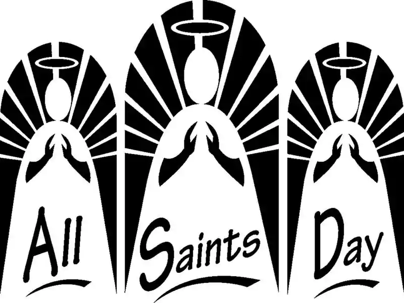 all saints day clipart black and white