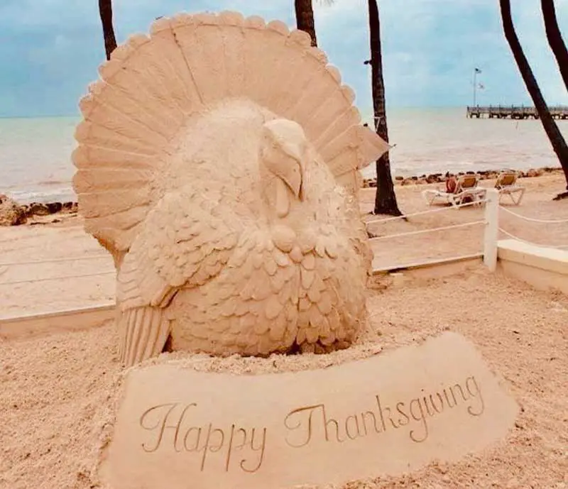 happy thanksgiving beach image