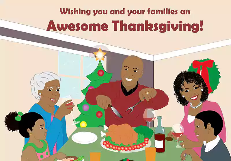happy thanksgiving black family image