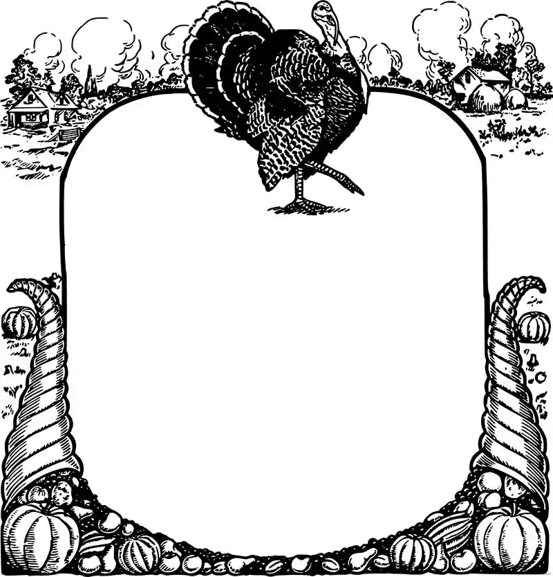 thanksgiving black and white image
