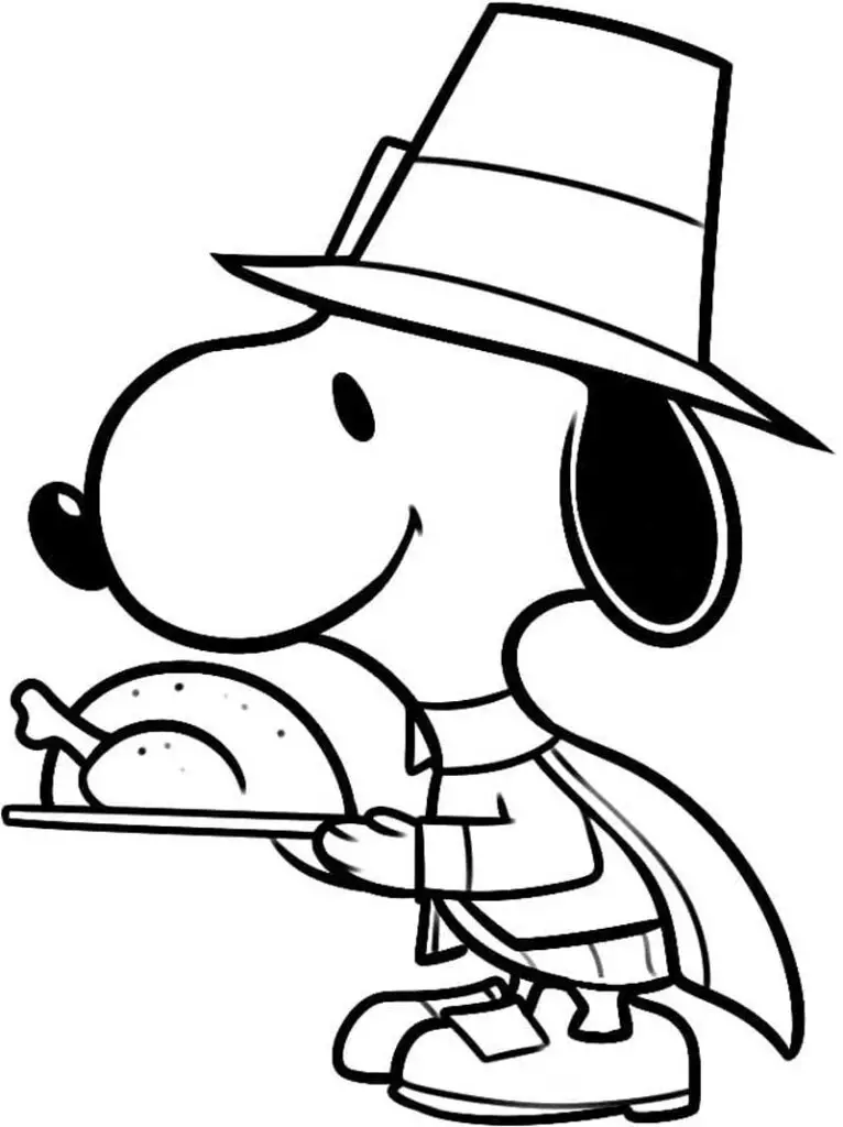 charlie brown thanksgiving coloring page