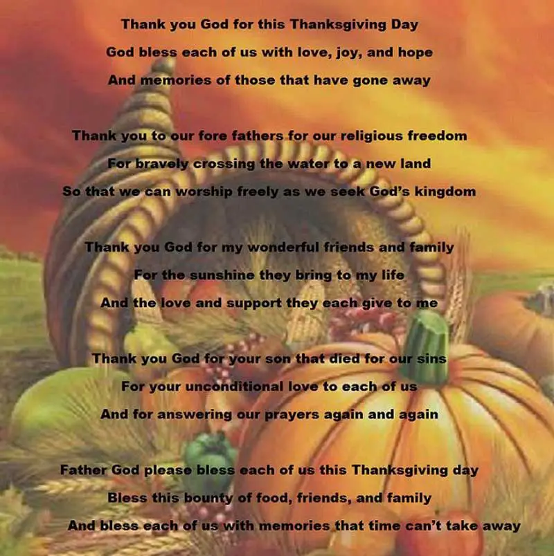 family thanksgiving poems