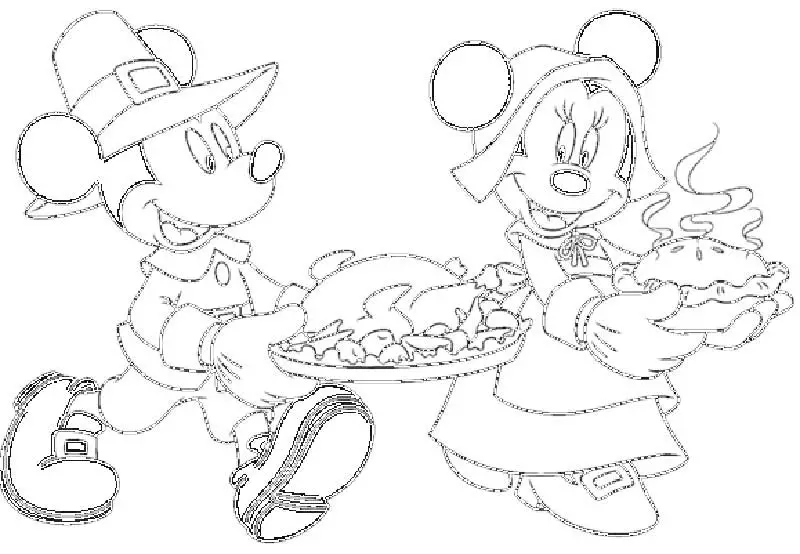 mickey mouse thanksgiving coloring page