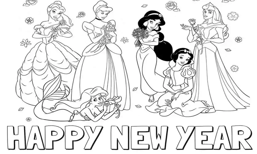 Disney New Year Coloring Pages