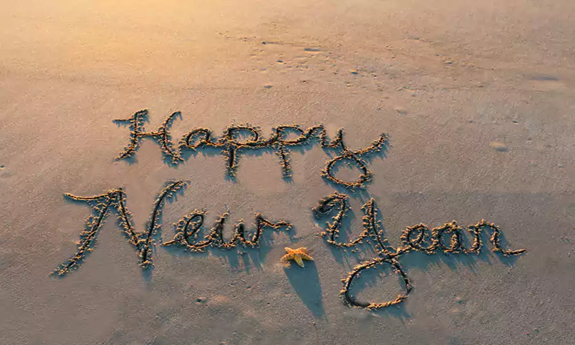 happy new year beach images