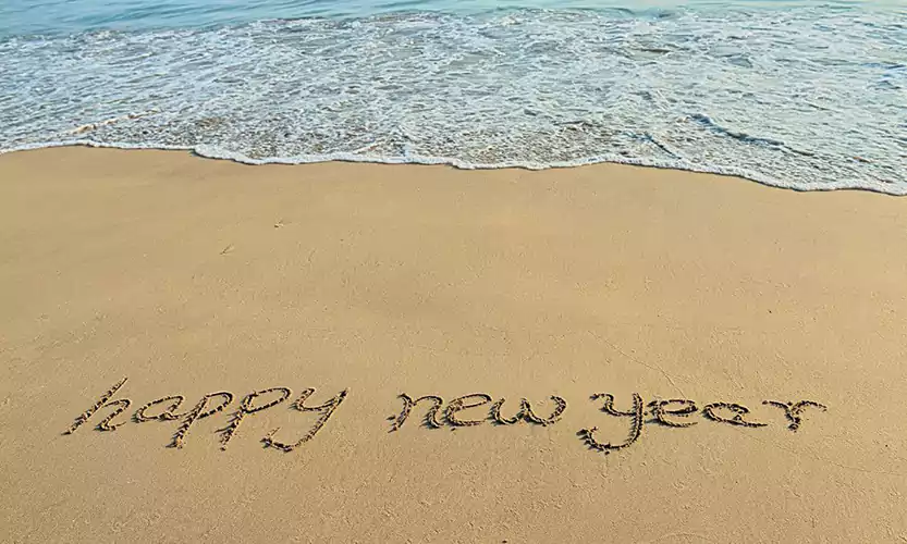 happy new year beach images