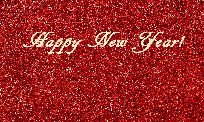 happy new year red background