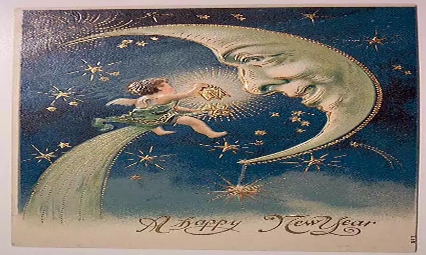 happy new year vintage images