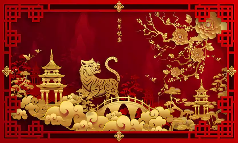 chinese new year background tiger