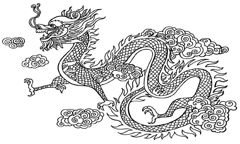 chinese new year dragon coloring page