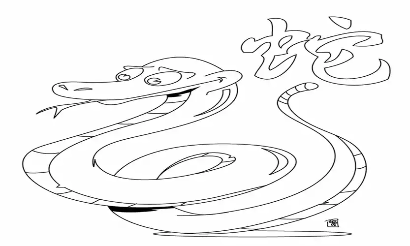 chinese new year snake coloring page