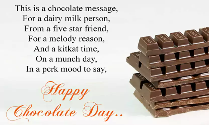 chocolate day message for best friend