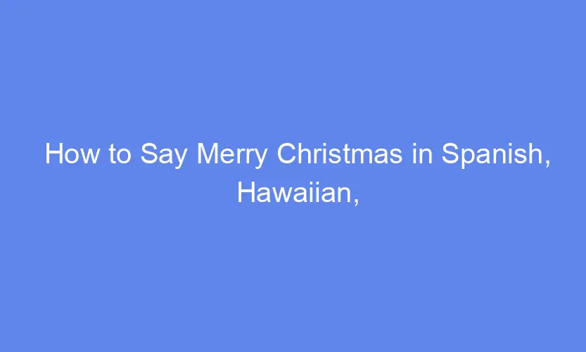 How to Say Merry Christmas in Spanish, Hawaiian, German & French