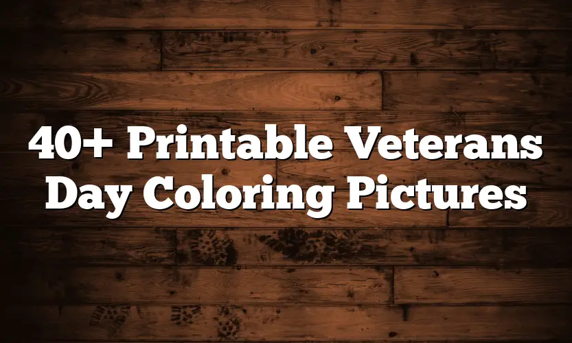 40+ Printable Veterans Day Coloring Pictures